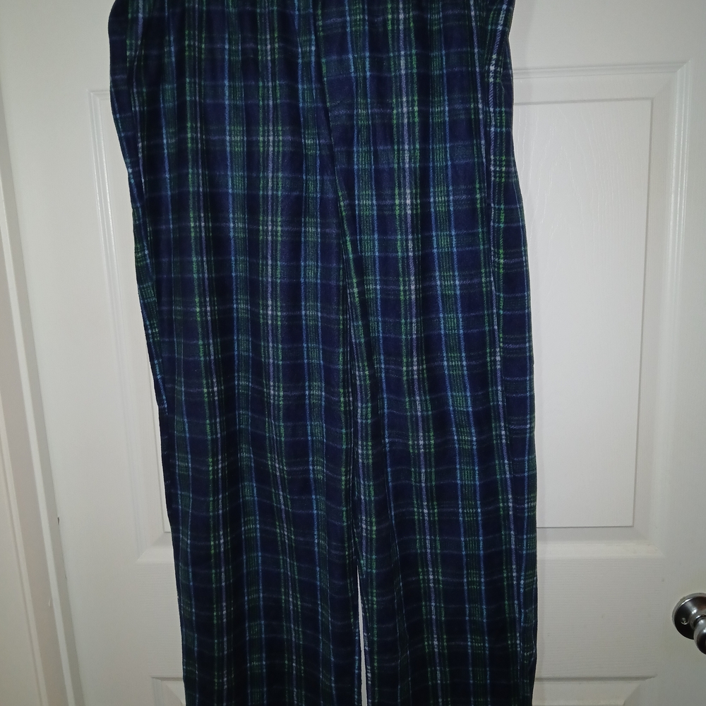 Plaid Men's Lounge Pants in Blue and Green